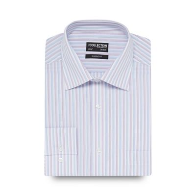 White and blue striped shirt